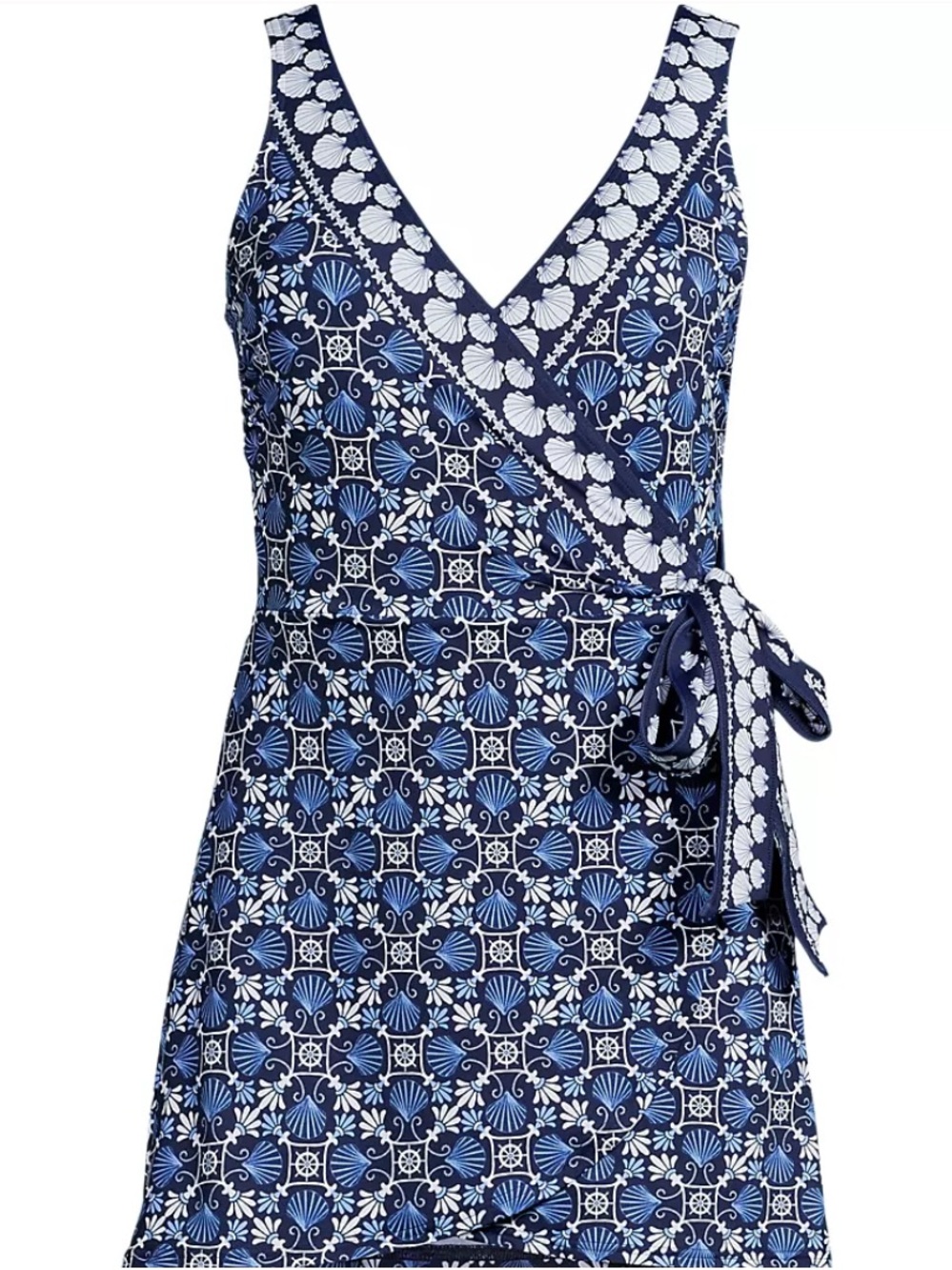 Lands' End Side Tie Mini Swim Dress Swimsuit